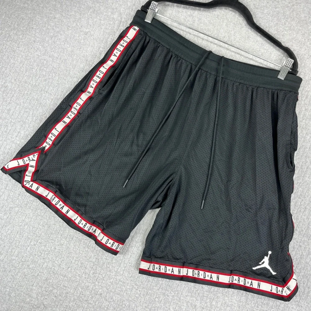 Michael Air Jordan Basketball Shorts Men XXL Black Mesh Logo Jumpman Pro NBA